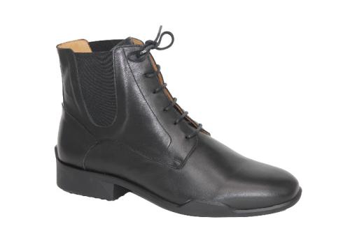 Bottine, boots, noir, cuir, homme, lacets, élastique, équitation, confort